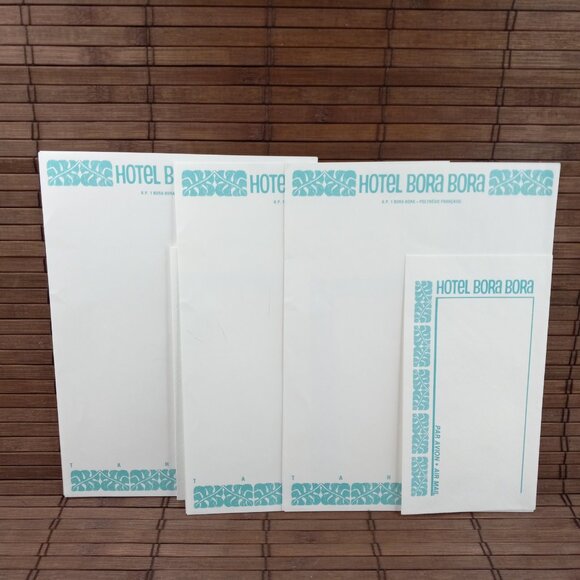 Hotel Bora Bora Tahiti French Polynesia Vintage Ephemera Lot Map Postcards - Picture 6 of 12